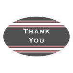red white striped Thank You stickers
