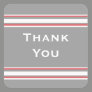 red white striped Thank You Square Sticker