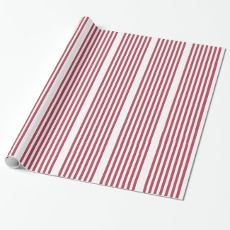 Red White Stripes Design Wrapping Paper