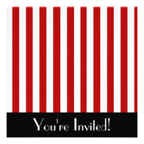 Red & White Stripes Invitation invitations