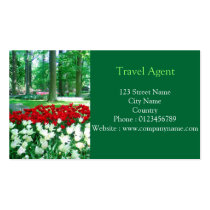 Red white tulips garden business cards