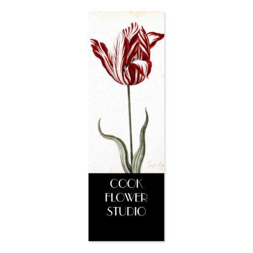 Red White Vintage Tulip Florist Product Tag Business Card