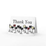red white wine glasses thank you note card invi...