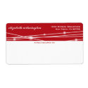 Red white wire glow contemporary snow mailing label