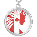 Red-White with Red Leaf Necklace