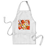 RED, WHITE, YELLOW FLORAL APRON