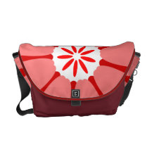 Red Wild Flower Messenger Bags