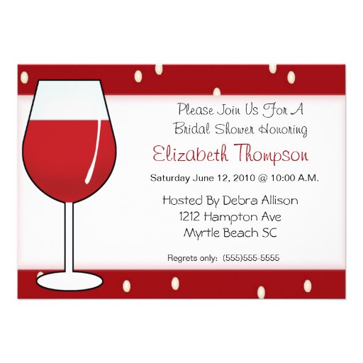 Red Wine  Bridal Shower Invitation