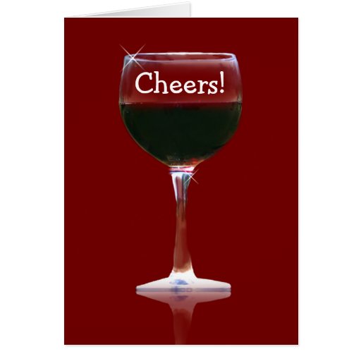 Red Wine Cheers Happy Birthday Card Greeting Card Zazzle
