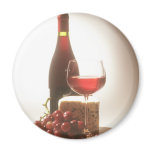 Red wine Cheese & Grapes magnets