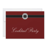 Red Wine Diamond Red Black Cocktail Party invitations