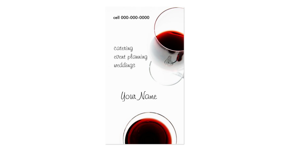 red wine glass business card Zazzle