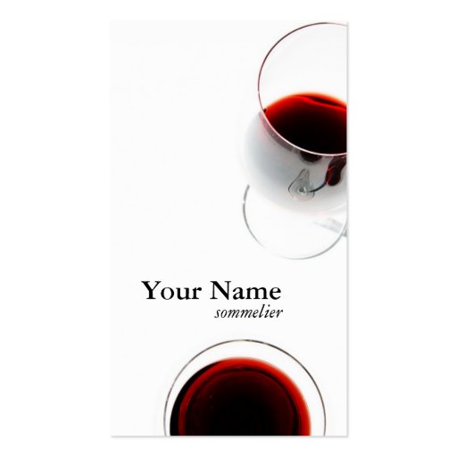 red wine glass business card - sommelier