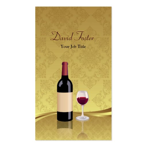 Red Wine Glass Dealer Retailer Agency Agent Business Card Templates (front side)