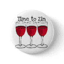 RED WINE GLASS "TIME TO ZIN" FUN PRINT PIN