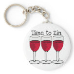 RED WINE GLASS "TIME TO ZIN" FUN PRINT keychains