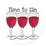 RED WINE GLASS "TIME TO ZIN" FUN PRINT stickers