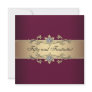 Red Wine Gold Womans 50th Birthday Party Custom Invite