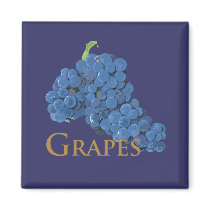 Red Wine Grapes Fridge Magnet