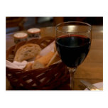 Red Wine In An Italian Restaurant Post Card
