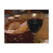 Red Wine In An Italian Restaurant Post Card