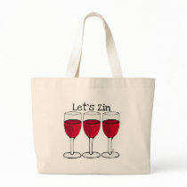 RED WINE "LET'S ZIN" FUN PRINT BAG