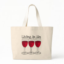RED WINE "LIVING IN ZIN" FUN PRINT BAG