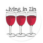 RED WINE "LIVING IN ZIN" FUN PRINT stickers