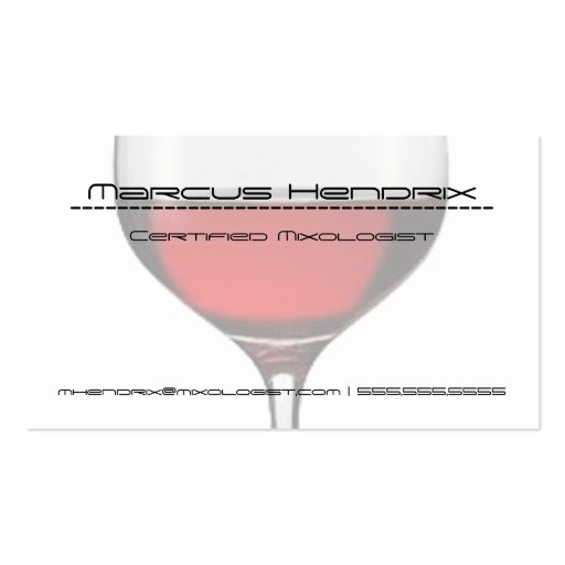 Red Wine Professional Business Cards (back side)