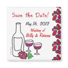 square_magnet - Save the Date Wedding Magnets. Personalize these red wine themed Save the Date magnets with your wedding date and the names of the bride and the groom to ensure all your loved ones make time to come to your vineyard wedding!