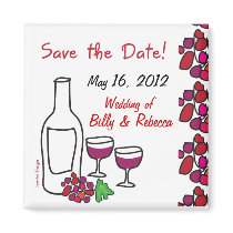 Red Wine Save the Date Magnet