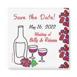 Red Wine Save the Date Magnet
