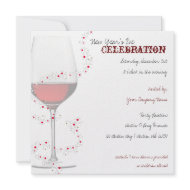 Red Wine & Sparkles Comany New Year's Invitations invitation
