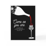 Red wine splashing wine tasting dinner invitation greeting card
