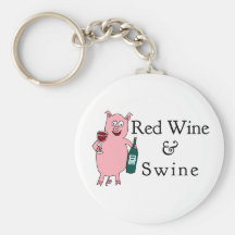 Red Wine & Swine Key Chains