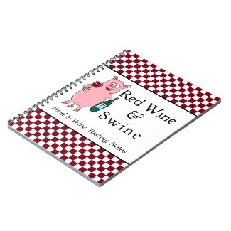 Red Wine & Swine Spiral Note Book