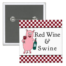 Red Wine & Swine Square Pin