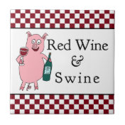 Red Wine & Swine Ceramic Tiles