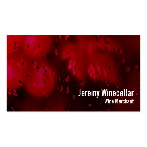 Red wine vineyard business card (front side)