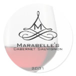 Red Wine Wine Bottle Labels Round Stickers
