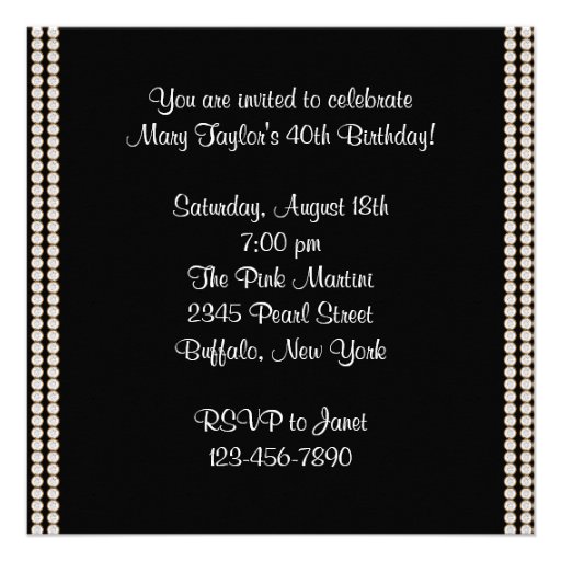 Red Wine Womans 40th Birthday Party Announcement