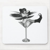 Red Wing Freaky Fairy Girl Martini Glass 3D Mousepad