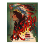 Red Wing Indian Native American Music Art Post Card