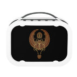 Red Winged Egyptian Scarab Beetle with Ankh Black Lunch Boxes