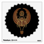 Red Winged Egyptian Scarab Beetle with Ankh Black Wall Decal