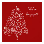 Red Winter Engagement Party Invitation