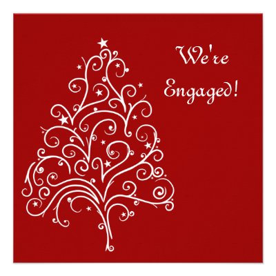 Red Winter Engagement Party Invitation