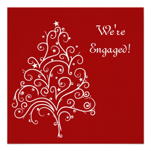 Red Winter Engagement Party Invitation