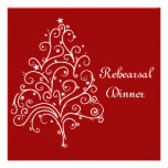 Red Winter Wedding Rehearsal Dinner Invitation
