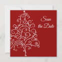 Red Winter Wedding Save the Date Announcement invitation